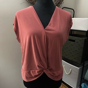 Green Envelope Butter Soft Cropped Wrap Top -Medium